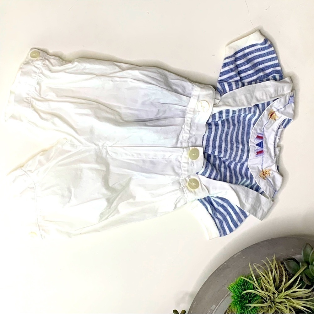 Vintage Bunny embroidered Polo and Overalls SETI can’t 3 months